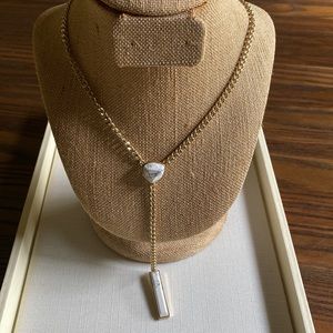 Lariat Style Necklace with Marblized Stones